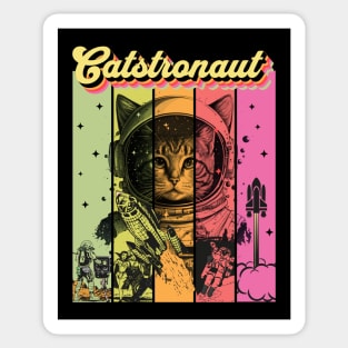 Cat Astronaut In Space Vintage Comic Book Cover Sticker